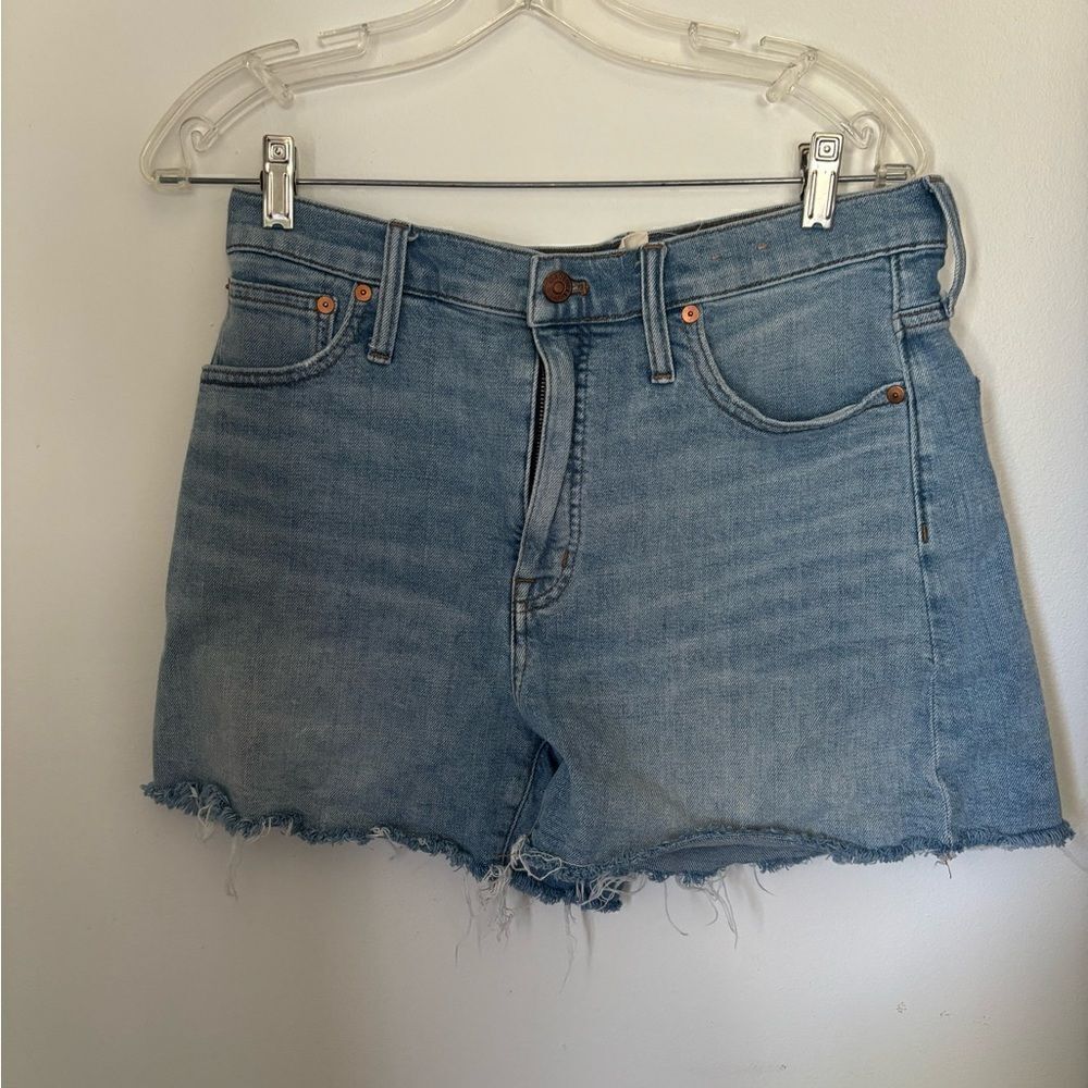 Madewell High-Rise Denim Shorts Size 30 Light Wash Cutoff